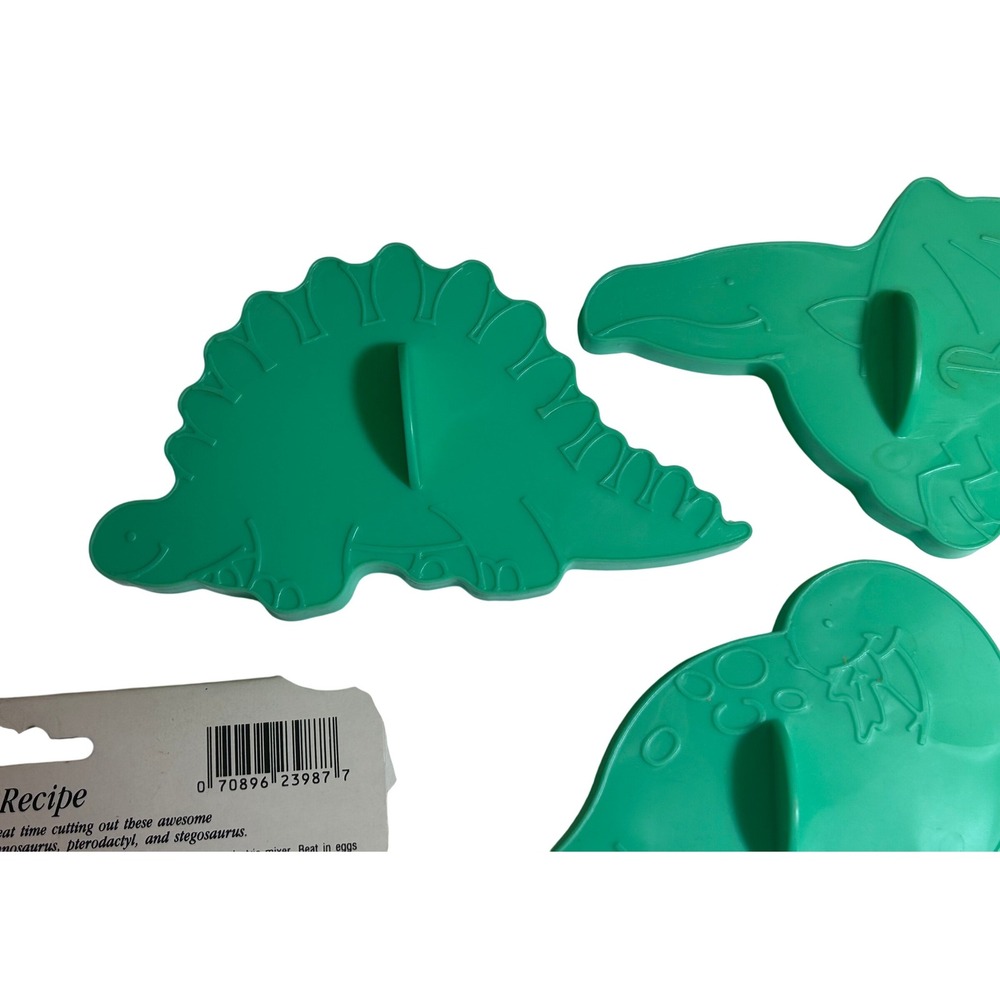 Vintage Wilton Dinosaur Cookie Cutters Set of Four 1988 - Picture 4 of 7